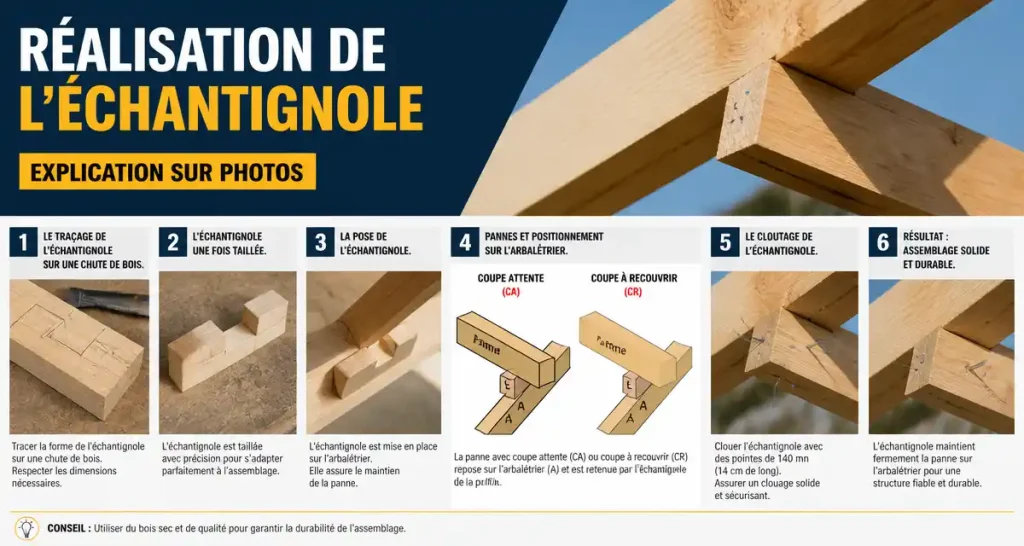 Réalisation de l’échantignole (explication sur photos).
