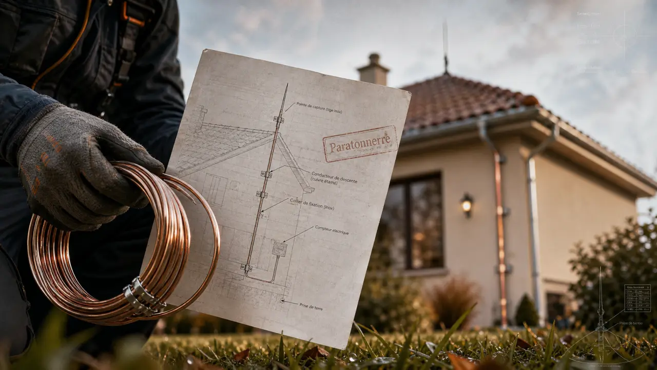 Paratonnerre prix : installateur et tige sur maison