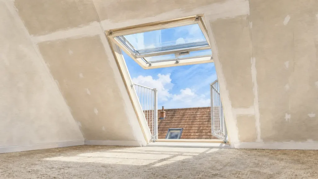 Balcon VELUX : lumière, vue à 180° et pente de 35° à 53° à vérifier avant achat