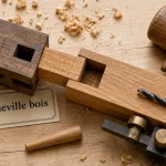 Cheville bois charpente en tenon-mortaise, pose sans jeu