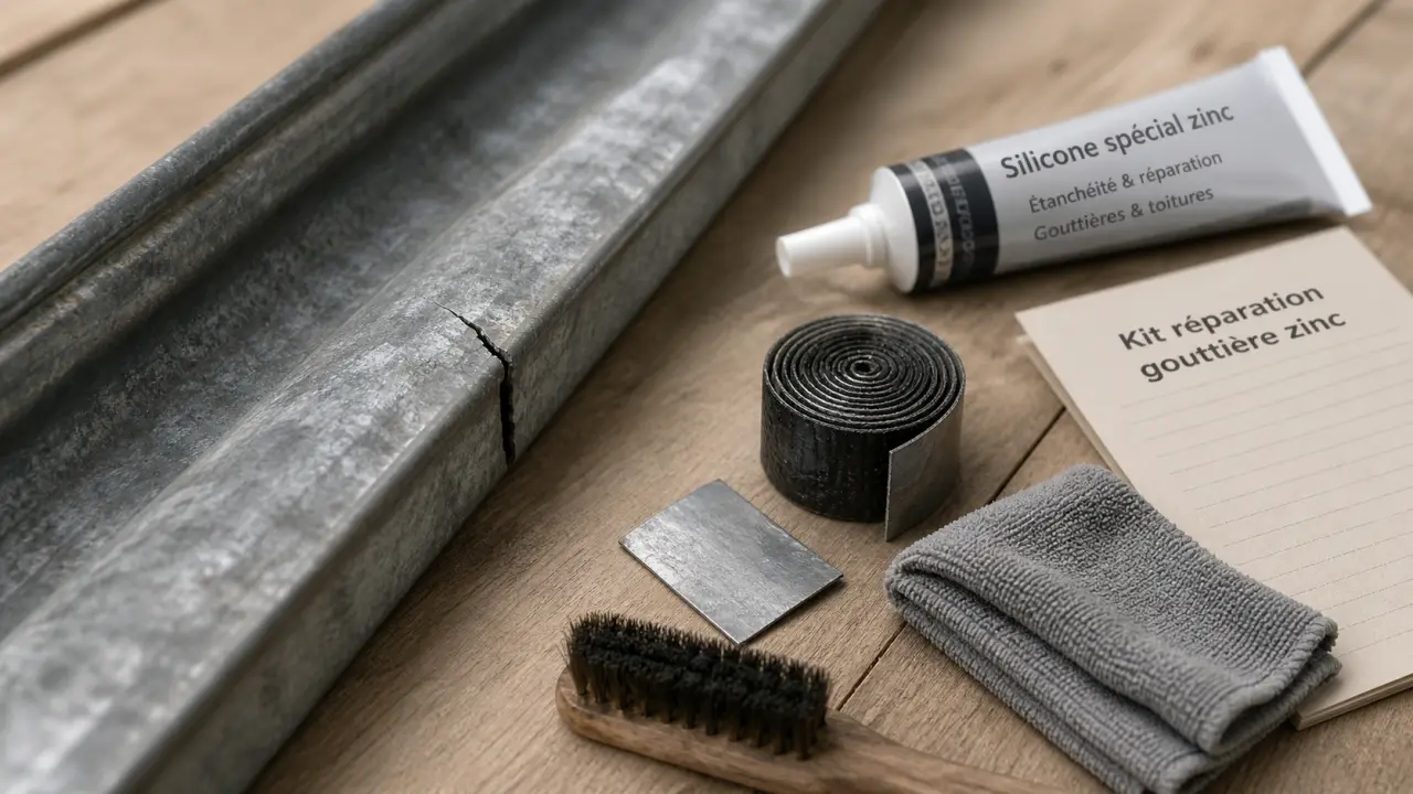 Kit réparation gouttière zinc : fissure et mastic zinc