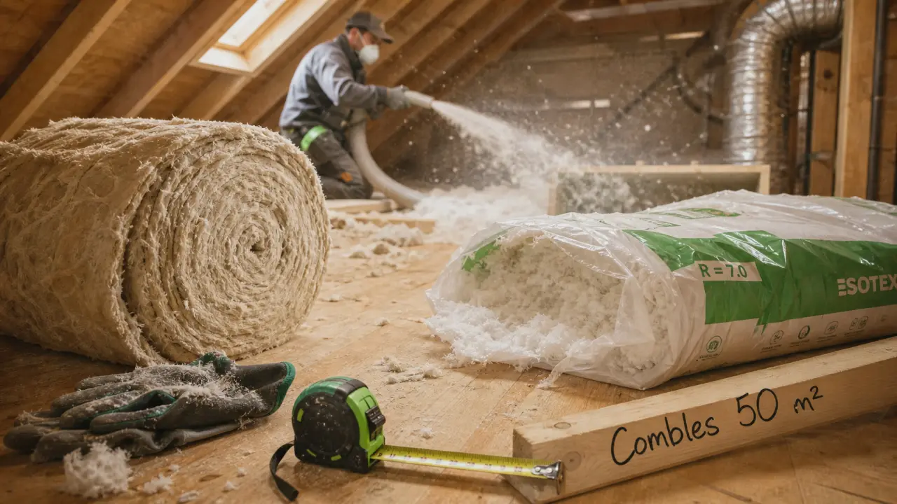 Prix isolation combles 50m2 : soufflage ou sarking, chantier