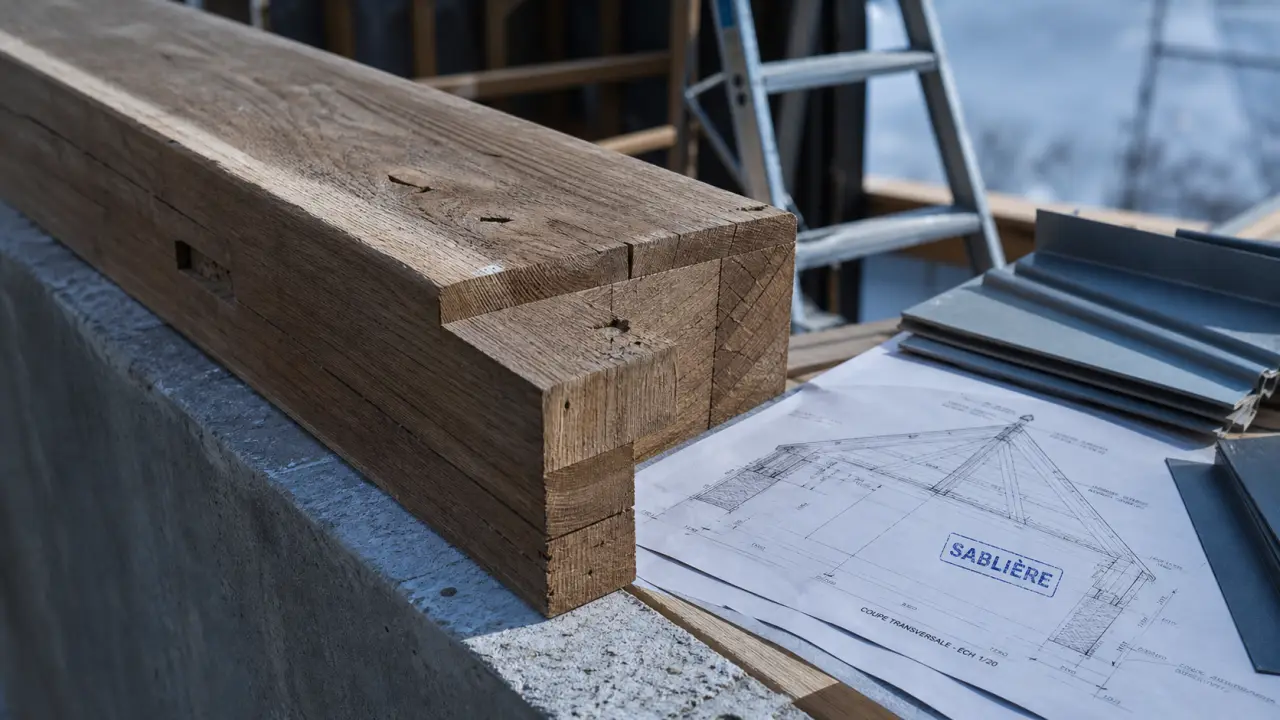 Sablière sur mur porteur : poutre, panne ou costière