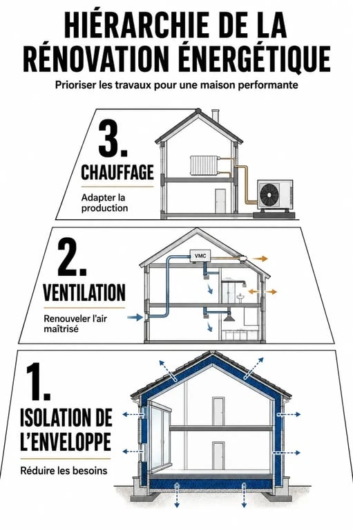 Hiérarchie des travaux pour une rénovation énergétique de maison réussie