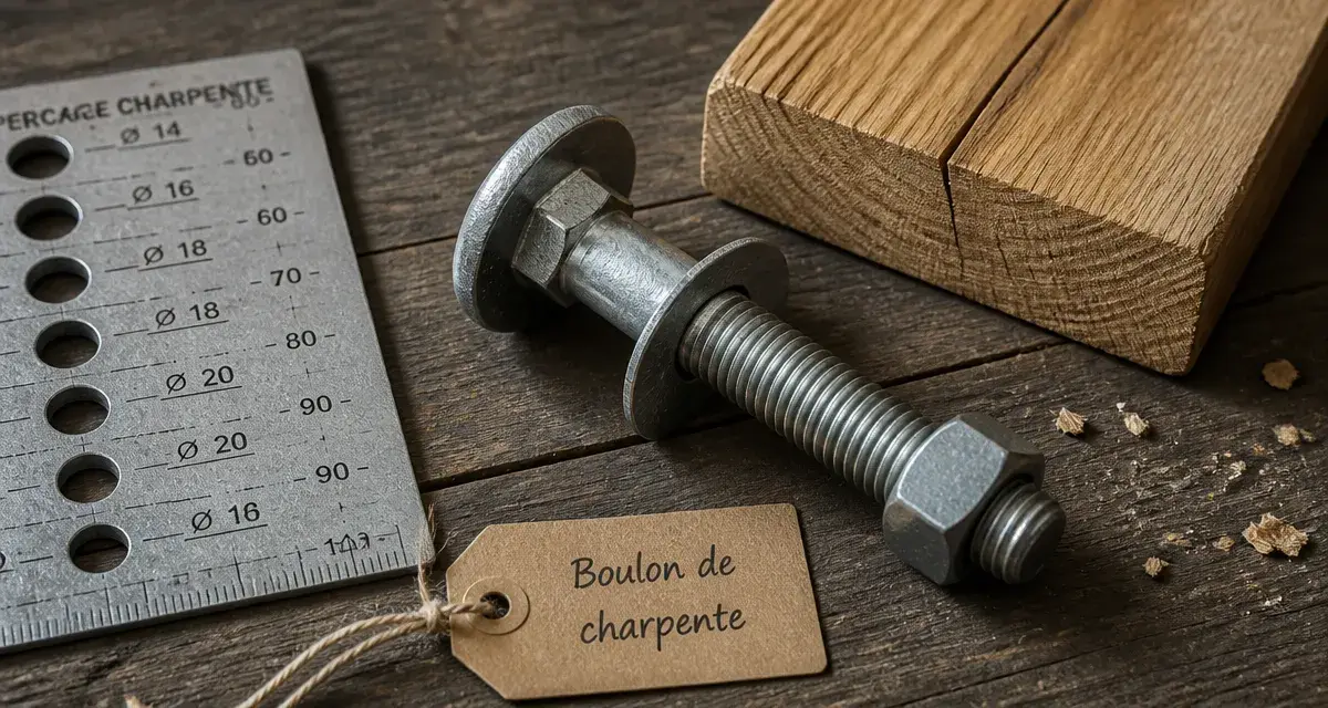 Boulon de charpente galvanisé et rondelle : diamètre et serrage