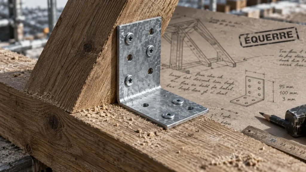 Équerre de charpente bois : le format 95 × 100 × 3 mm ne convient pas à tous les assemblages