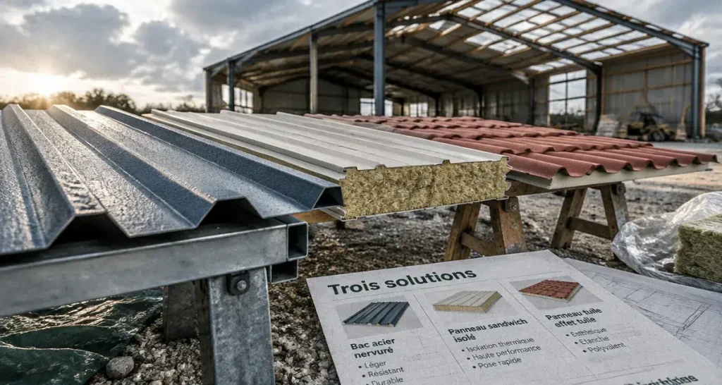 Bac acier Joris Ide : simple peau, sandwich ou panneau tuile, lequel pour votre toit ?