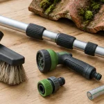 Perche pour nettoyer toiture, brosse et tuyau