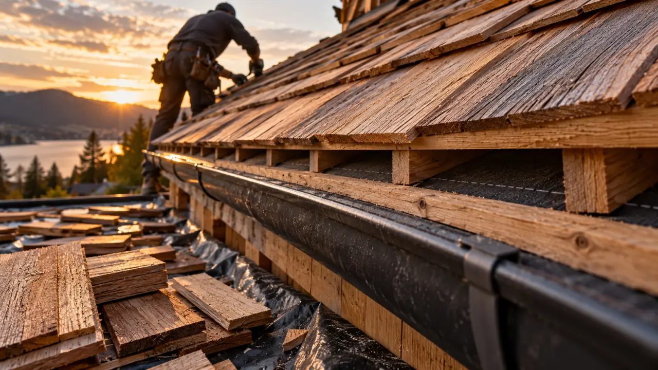 Toiture en bois : bardeaux posés avec ventilation et lame d’air